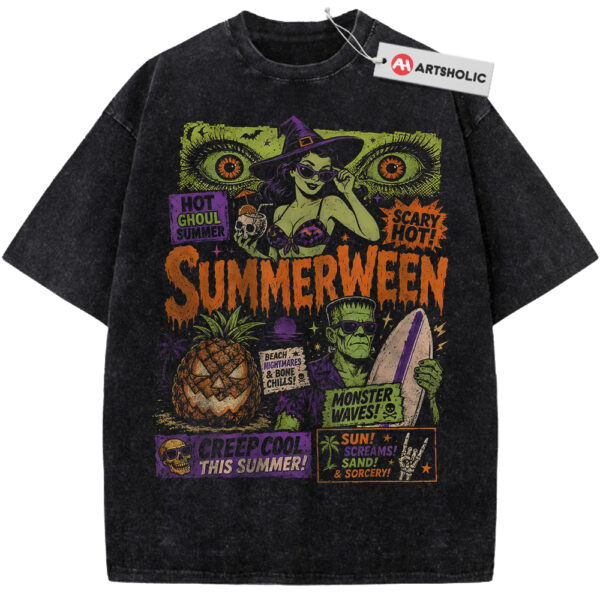 Summerween Shirt, Frankenstein Shirt, Halloween Shirt, Horror Shirt, Vintage Tee
