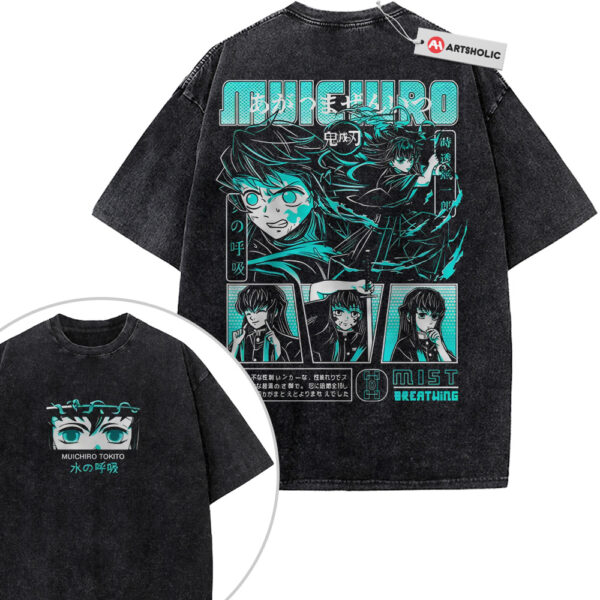 Muichiro Tokito Shirt, Demon Slayer Shirt, Anime Shirt, Vintage Tee 2-Sided