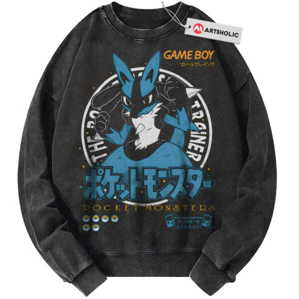 Lucario Sweatshirt, Pokemon Sweatshirt, Anime Sweatshirt, Vintage Sweater