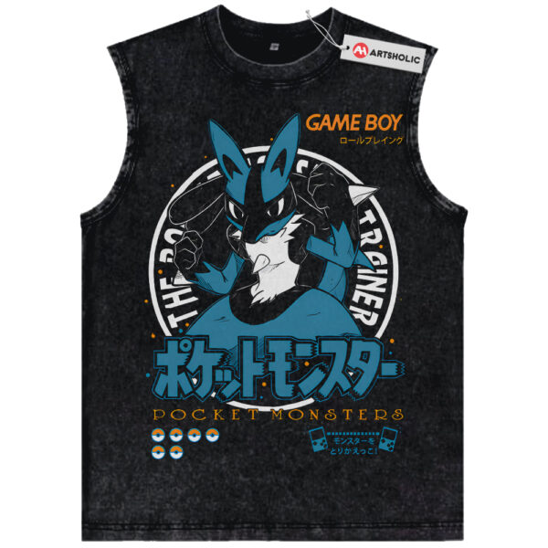 Lucario Tank Top, Pokemon Tank Top, Anime Tank Top, Vintage Tank Top