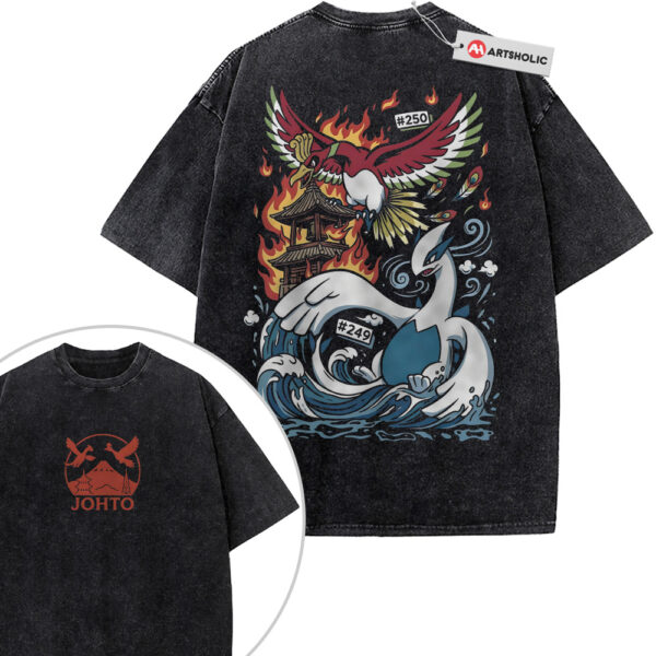 Lugia Shirt, Ho-Oh Shirt, Pokemon Shirt, Anime Shirt, Vintage Tee 2-Sided
