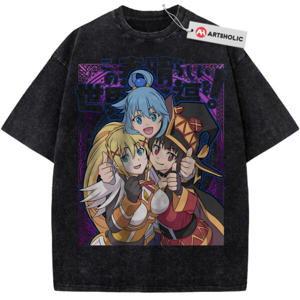 Aqua, Megumin, and Darkness Shirt, KonoSuba Shirt, Anime Shirt, Vintage T-Shirt