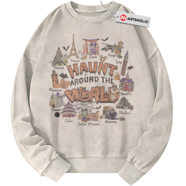 Haunt Around the World Sweatshirt, Halloween Sweatshirt, Disney Sweatshirt, Animated Sweatshirt, Vintage Sweatshirt