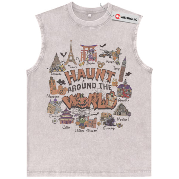 Haunt Around the World Tank Top, Halloween Tank Top, Disney Tank Top, Animated Tank Top, Vintage Tank Top
