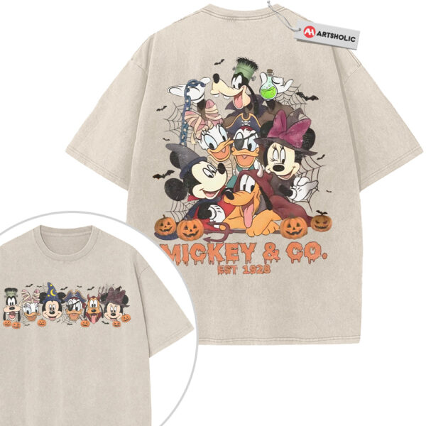 Donald Duck Shirt, Mickey Mouse Shirt, Goofy Shirt, Pluto Shirt, Halloween Shirt, Disney Shirt, Animated Shirt, Vintage Tee 2-Sided