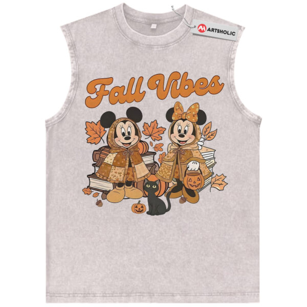 Fall Vibes Tank Top, Minnie Mouse and Mickey Mouse Tank Top, Halloween Tank Top, Autumn Disney Tank Top, Fall Animated Tank Top, Vintage Tank Top