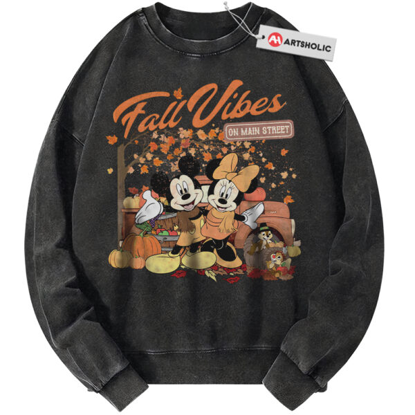 Fall Vibes Sweatshirt, Minnie Mouse and Mickey Mouse Sweatshirt, Disney Sweatshirt, Animated Sweatshirt, Vintage Sweatshirt