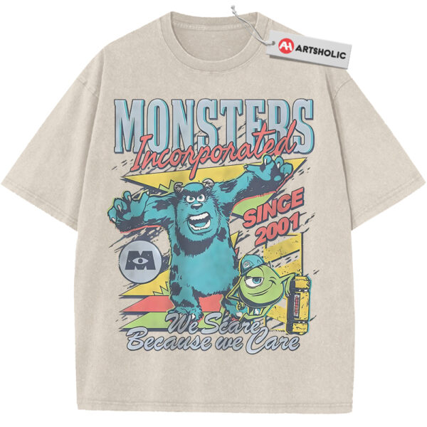 Mike Wazowski and James P. Sullivan Shirt, Monsters, Inc. Shirt, Animated Shirt, Vintage T-Shirt - Apricot, XL