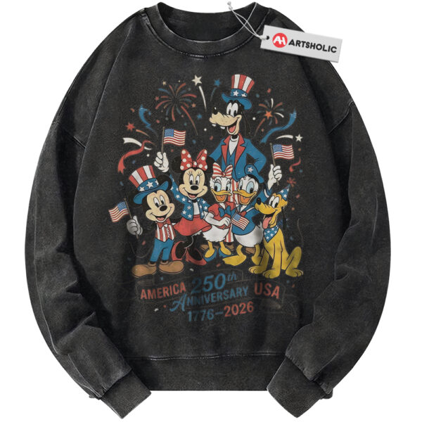 Mickey Mouse Sweatshirt, Pluto Sweatshirt, Donald Duck Sweatshirt, 4th of July Sweatshirt, Animated Sweatshirt, Independence Day Vintage Sweater