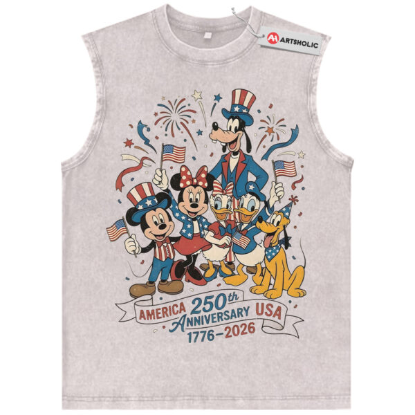 Mickey Mouse Tank Top, Pluto Tank Top, Donald Duck Tank Top, 4th of July Tank Top, Animated Tank Top, Independence Day Vintage Tank Top