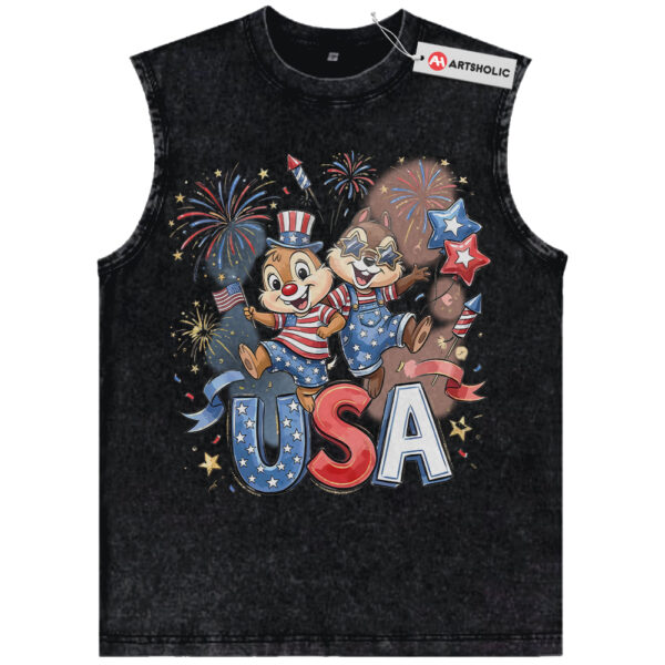Chip and Dale Tank Top, 4th of July Tank Top, Disney Tank Top, Animated Tank Top, Vintage Tank Top