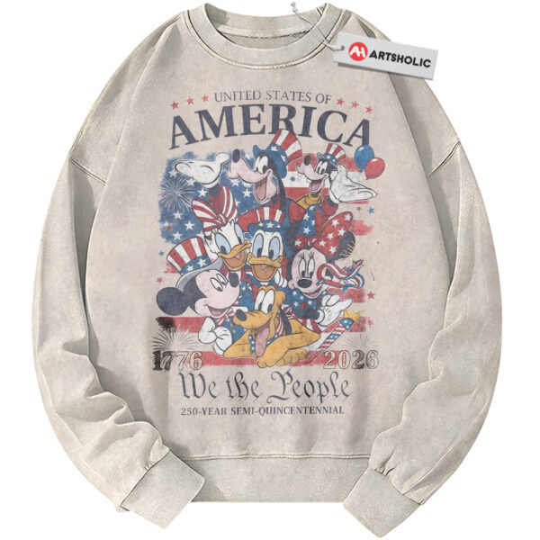 Donald Duck Sweatshirt, Mickey Mouse Sweatshirt, Goofy Sweatshirt, Pluto Sweatshirt, 4th of July Sweatshirt, Independence Day Sweatshirt, Animated Sweatshirt, Vintage Sweater
