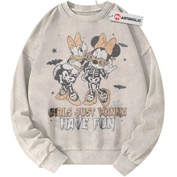 Daisy Duck Sweatshirt, Minnie Mouse Sweatshirt, Halloween Sweatshirt, Disney Sweatshirt, Animated Sweatshirt, Vintage Sweater