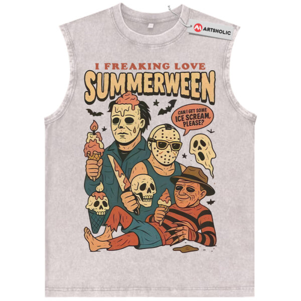Summerween Tank Top, Iconic Slasher Villains Tank Top, Halloween Tank Top, Horror Tank Top, Vintage Tank Top