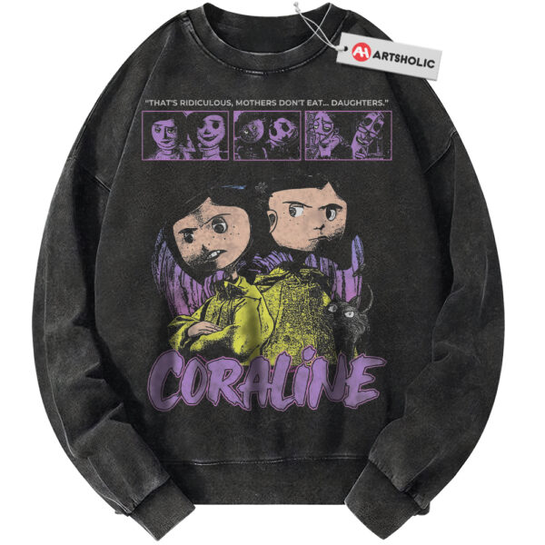 Coraline Sweatshirt, Halloween Sweatshirt, Animated Sweatshirt, Vintage Sweater