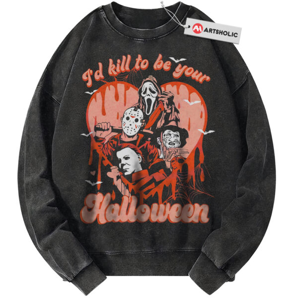 Iconic Slasher Villains Sweatshirt, Halloween Sweatshirt, Horror Sweatshirt, Vintage Sweater