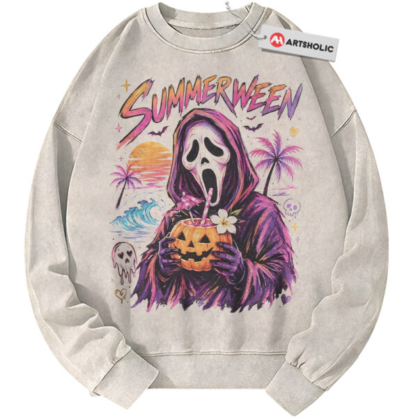 Summerween Sweatshirt, Ghostface Sweatshirt, Scream Sweatshirt, Halloween Sweatshirt, Horror Sweatshirt, Vintage Sweatshirt