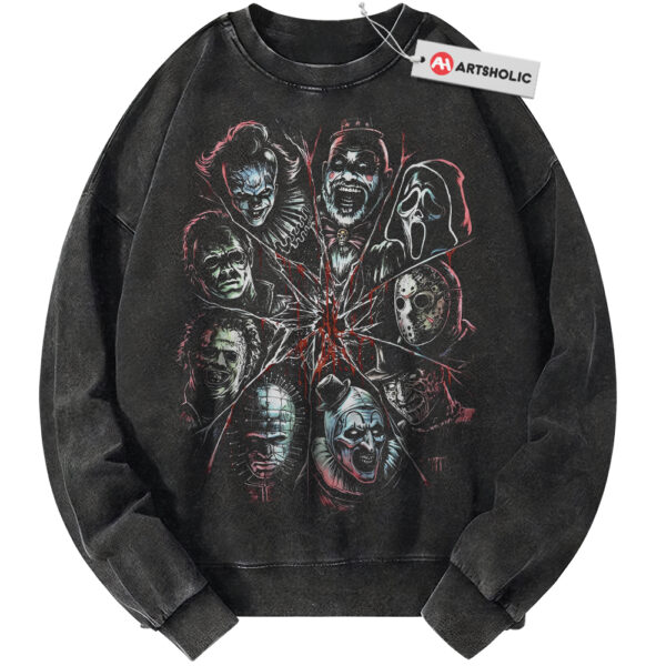 Iconic Slasher Villains Sweatshirt, Halloween Sweatshirt, Horror Sweatshirt, Vintage Sweater