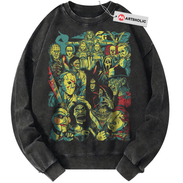 Iconic Slasher Villains Sweatshirt, Halloween Sweatshirt, Horror Sweatshirt, Vintage Sweater