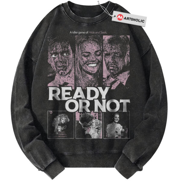 Ready or Not Sweatshirt, Halloween Sweatshirt, Horror Sweatshirt, Vintage Sweater
