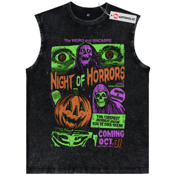 Night of Horror Tank Top, Halloween Tank Top, Vintage Tank Top