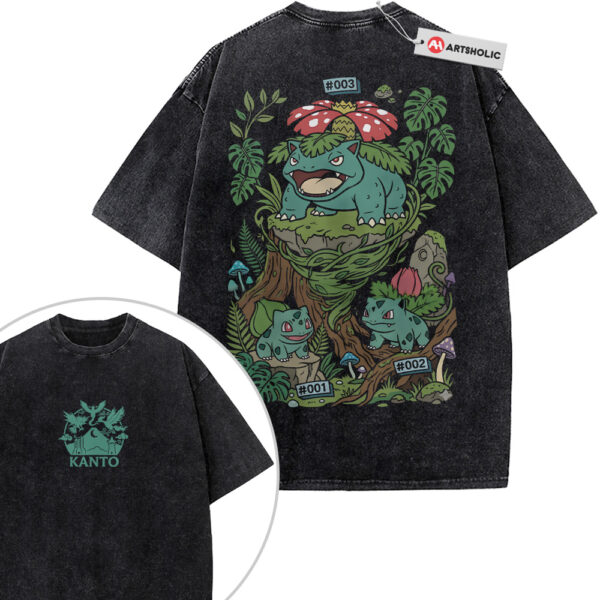 Bulbasaur Shirt, Ivysaur Shirt, Venusaur Shirt, Pokemon Shirt, Anime Shirt, Vintage T-Shirt 2-Sided