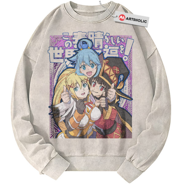 Aqua, Megumin, and Darkness Shirt, KonoSuba Shirt, Anime Shirt, Vintage T-Shirt