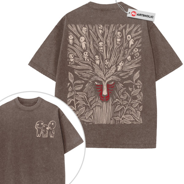 Forest Spirit and Kodama Shirt, Princess Mononoke Shirt, Studio Ghibli Shirt, Anime Shirt, Vintage T-Shirt 2-Sided