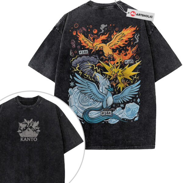 Articuno Zapdos and Moltres Shirt, Pokemon Shirt, PKM Shirt, Anime Shirt, Vintage T-Shirt 2-Sided