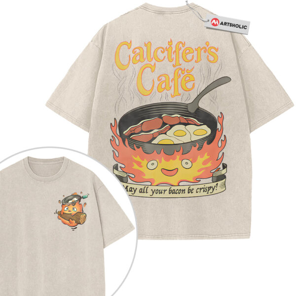 Calcifer Shirt, Howl's Moving Castle Shirt, Studio Ghibli Shirt, Anime Shirt, Vintage T-Shirt 2-Sided