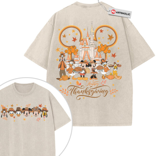 Donald Duck Shirt, Mickey Mouse Shirt, Goofy Shirt, Thanksgiving Shirt, Fall Disney Shirt, Animated Shirt, Vintage Tee 2-Sided
