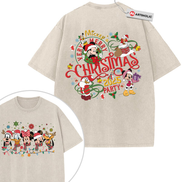 Donald Duck Shirt, Mickey Mouse Shirt, Goofy Shirt, Christmas Shirt, Winter Disney Shirt, Animated Shirt, Vintage Tee 2-Sided