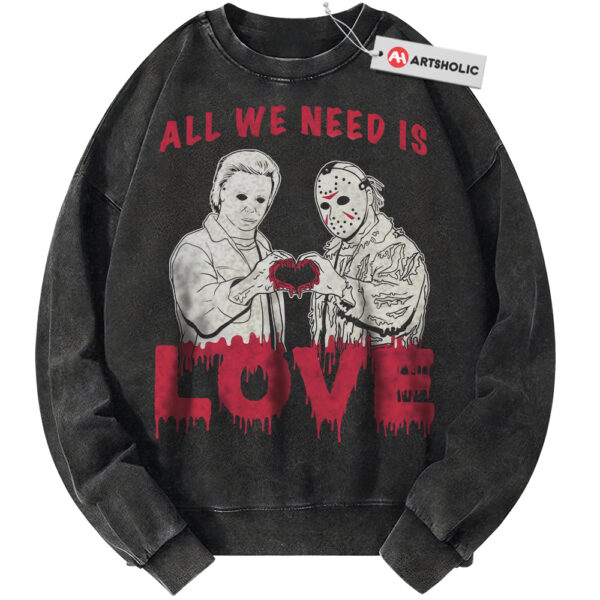 Jason Voorhees and Michael Myers Shirt, Friday the 13th Shirt, Halloween Shirt, Valentine Shirt, Horror Shirt, Vintage T-Shirt