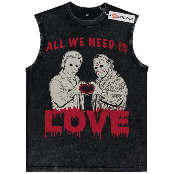 Jason Voorhees and Michael Myers Shirt, Friday the 13th Shirt, Halloween Shirt, Valentine Shirt, Horror Shirt, Vintage T-Shirt
