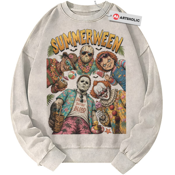 Summerween Shirt, Chucky Shirt, Michael Myers Shirt, Jason Voorhees Shirt, Freddy Krueger Shirt, Halloween Shirt, Horror Shirt, Vintage Tee