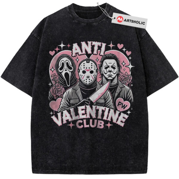 Anti Valentine Club Shirt, Ghostface Jason Voorhees and Michael Myers Shirt, Halloween Shirt, Horror Shirt, Vintage T-Shirt