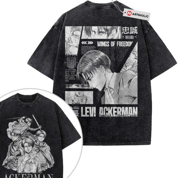 Levi Ackerman Shirt, Attack On Titan Shirt, AOT Shirt, Anime Shirt, Vintage Tee 2-Sided