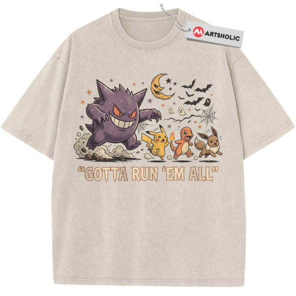 Pikachu Gengar Charmander and Eevee Shirt, Halloween Shirt, Pokemon Shirt, Anime Shirt, Vintage T-Shirt