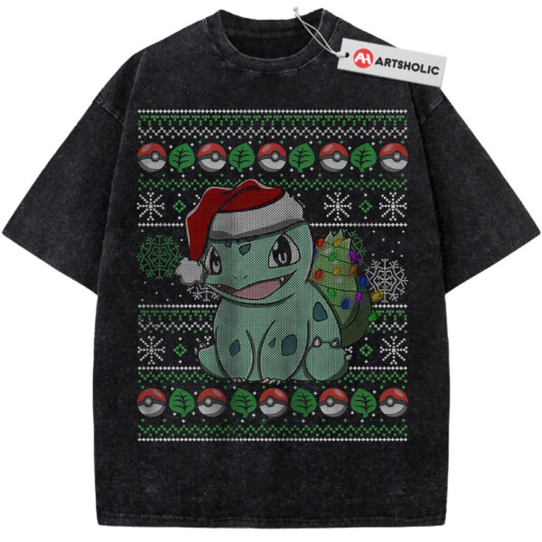 Bulbasaur Shirt, Christmas Shirt, Pokemon Shirt, PKM Shirt, Anime Shirt, Vintage Tee