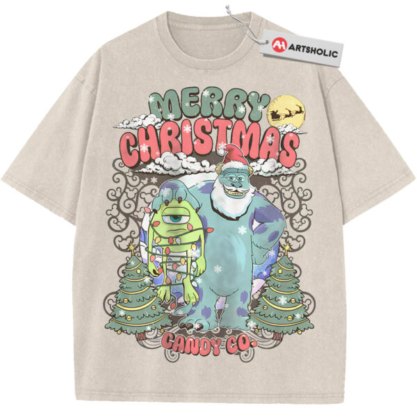 Mike Wazowski and James P. Sullivan Shirt, Monsters, Inc Shirt, Christmas Shirt, Animated Shirt, Vintage T-Shirt