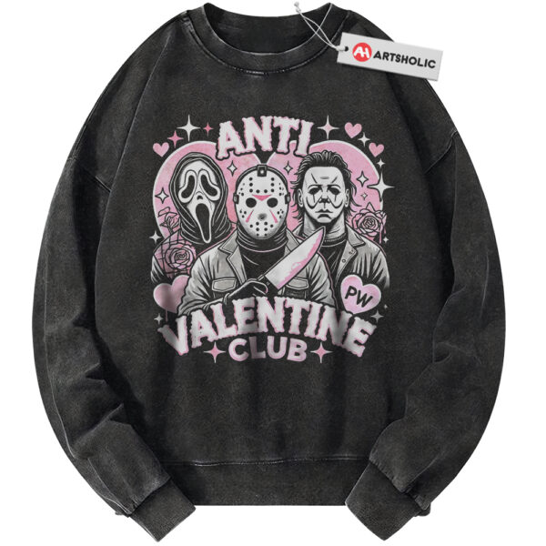 Anti Valentine Club Shirt, Ghostface Jason Voorhees and Michael Myers Shirt, Halloween Shirt, Horror Shirt, Vintage T-Shirt