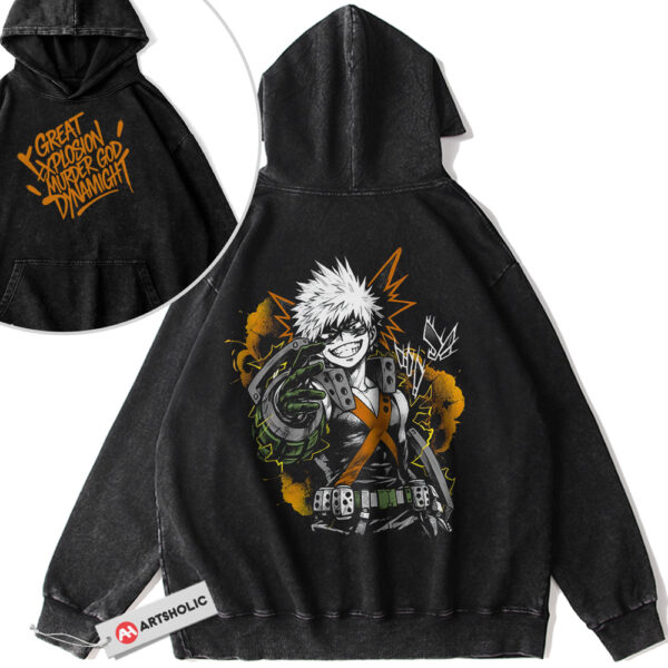 Katsuki Bakugo Hoodie, MHA Hoodie, Anime Hoodie, Vintage Hoodie 2-Sided