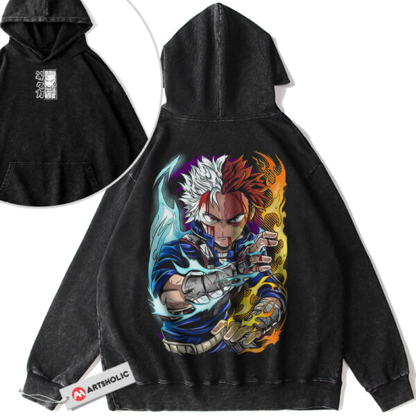 Shoto Todoroki Hoodie, MHA Hoodie, Anime Hoodie, Vintage Hoodie 2-Sided