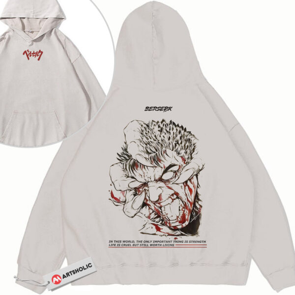 Guts Hoodie, Berserk Hoodie, Anime Hoodie, Vintage Hoodie 2-Sided