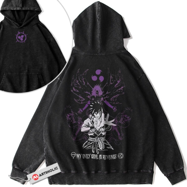 Sasuke Uchiha Hoodie, Naruto Hoodie, Anime Hoodie, Vintage Hoodie 2-Sided