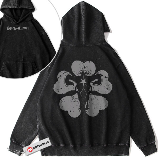 Black Clover Hoodie, Anime Hoodie, Vintage Hoodie 2-Sided