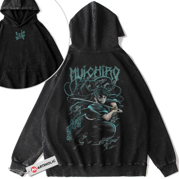 Muichiro Tokito Hoodie, Demon Slayer Hoodie, Anime Hoodie, Vintage Hoodie 2-Sided
