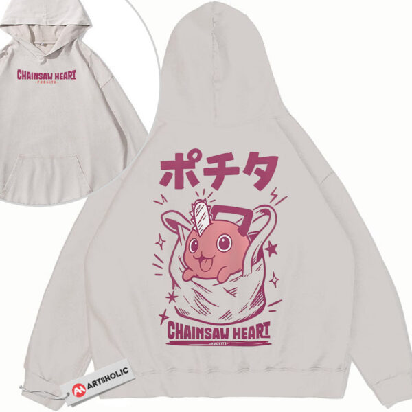 Pochita Hoodie, Chainsaw Man Hoodie, Anime Hoodie, Vintage Hoodie 2-Sided