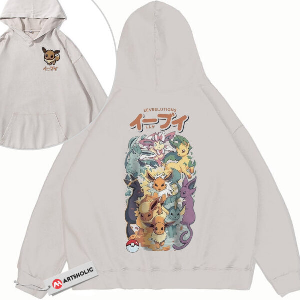 Eevee Evolutions Hoodie, Eeveelutions Hoodie, Pokemon Hoodie, Anime Hoodie, Vintage Hoodie 2-Sided