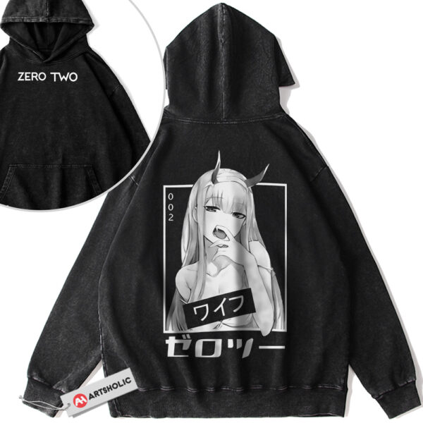 Zero Two Hoodie, Darling in the Franxx Hoodie, Anime Hoodie, Vintage Hoodie 2-Sided